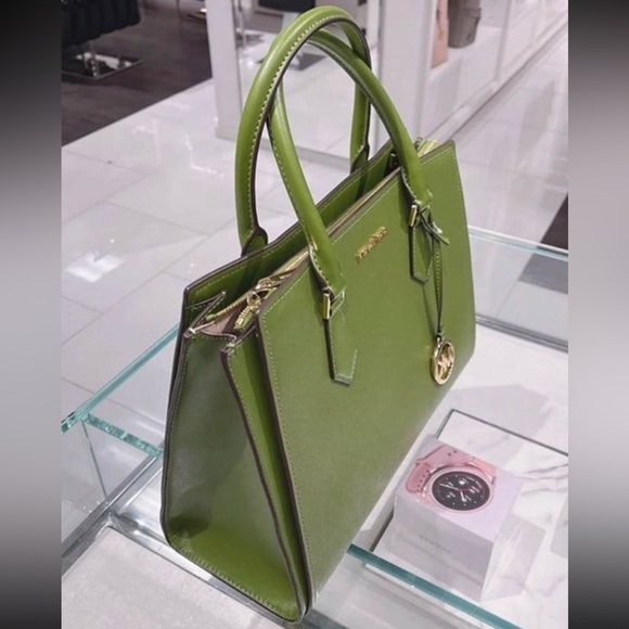Michael Kors Satchel Hope Large Evergreen - Picture 2 of 5